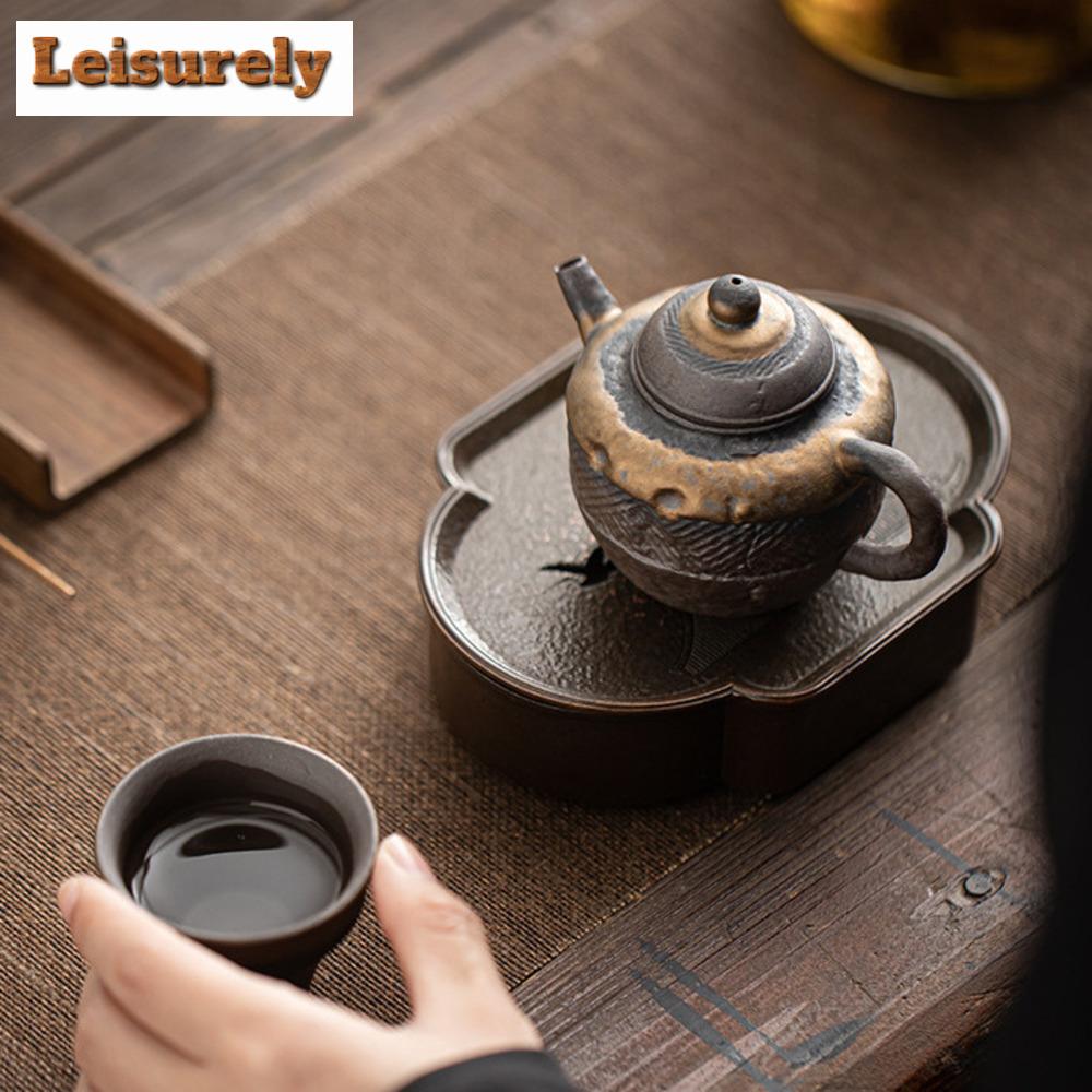130ml Čínská pozlacená železná glazovaná konvice Ručně vyráběná starověká raná hrubá konvice Čajová konvice Varná konvice Kung Fu Čajové předměty Ornamenty