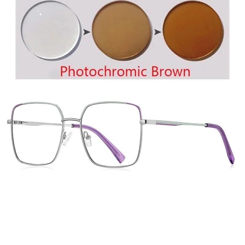 Big Frame Square Shortsighted Optical Glasses With Prescription Spring Hinge Nearsighted Glasses For Women 0 -0.5 -0.75 To -6.0