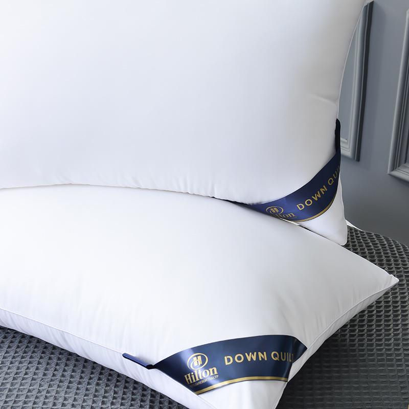 Luxury Feather Velvet High & Low Support Pillows - Neck Protection and Comfort Pair