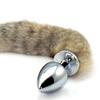 Big Fox Tail Butt Plug Large Stainless Steel Metal Anal Masturbation Devices Sex Product One Piece