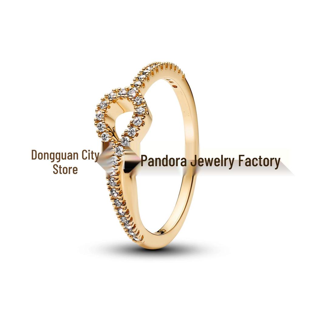 Elegant European and American Knotted Flower Diamond Rope Ring for Women - Chic Japanese & Korean Style