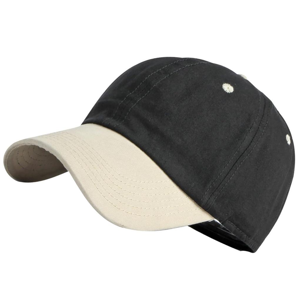 One Limitation CP421 Cap with Simple and Solid Casual for Men and Women (Black) Two-Tone Brim, Stylish, Color,
