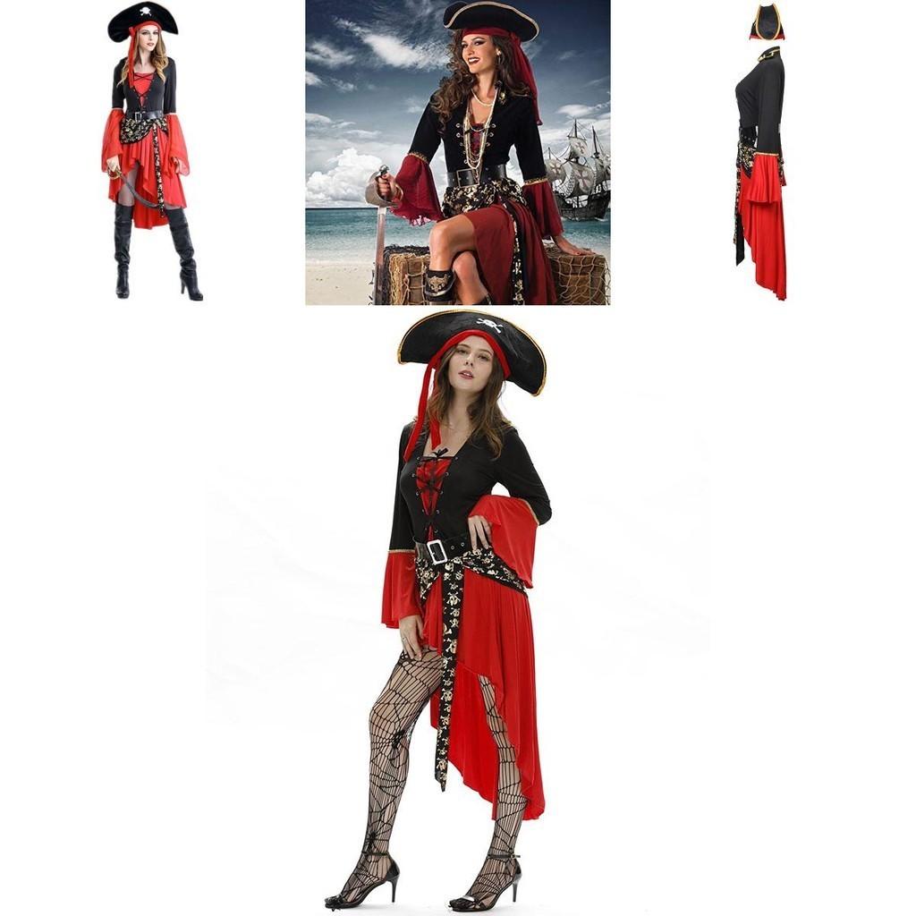 Breathable Women Adult Pirate Costume With Exquisite Workmanship For Parties