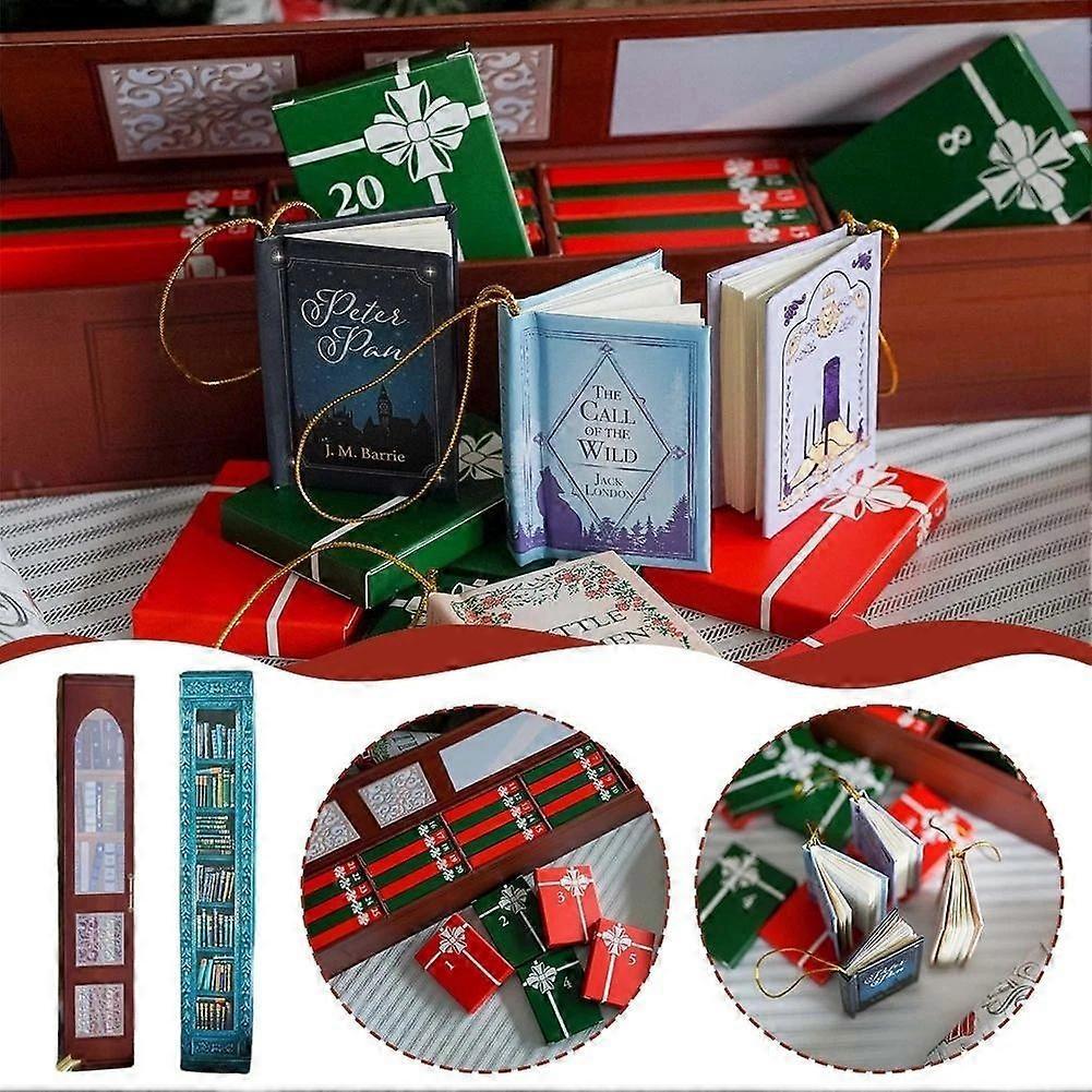 Mini Book Ornament Advent Calendar 2025, Book Lovers Gifts Advent Calendar