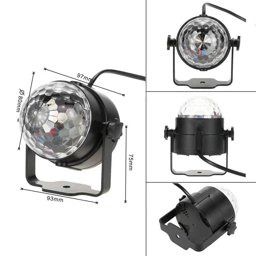 LED Rotating Crystal Magic Ball: Seven-Color Stage Light for DJ, KTV, and Festivals