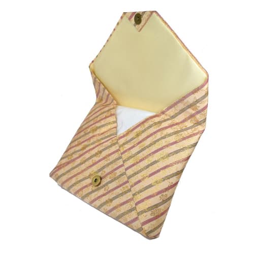 Okadaen Tea Ceremony Utensils Sukiya Bag, Rayon Japanese Style Bag for Women (Striped Arabesque Pattern)