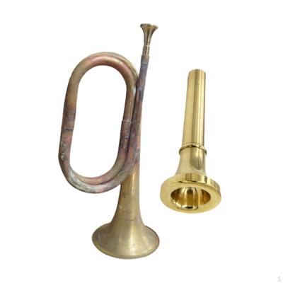 Mini Brass Instrument Scouting Trumpet Portable C Bugle Cavalry Blowing for School