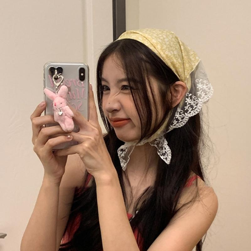 Soft Comfortable Lace Trim Hairband Sheer Hair Scarf Suitable for Female All Age