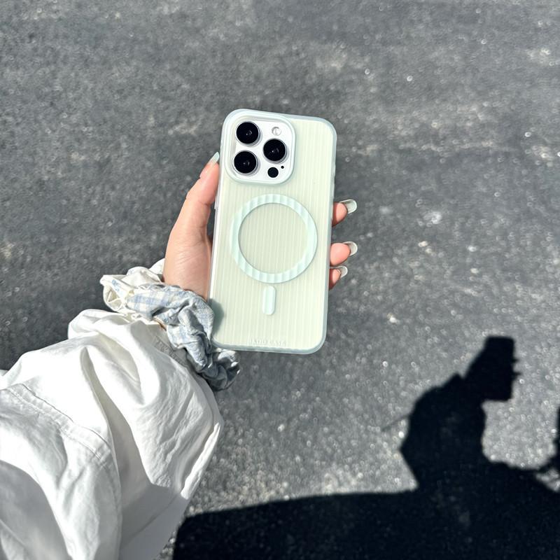 

Подходит для iPhone16proMax Гофрированный Магнитный Чехол для Мобильного Телефона Матовый Apple 15 Чемодан 14 Защитный Чехол от Падений iPhone13proMax