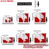 Set Of 2 Flat Printing Happy Valentine Day Curtain Romantic Hearts Digital Printed Polyester Drapes Festive Wall Decor Art