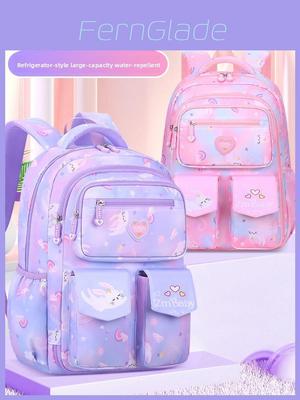 Childrens School Backpack Nylon With Air Cushion Straps For Elementary Girls