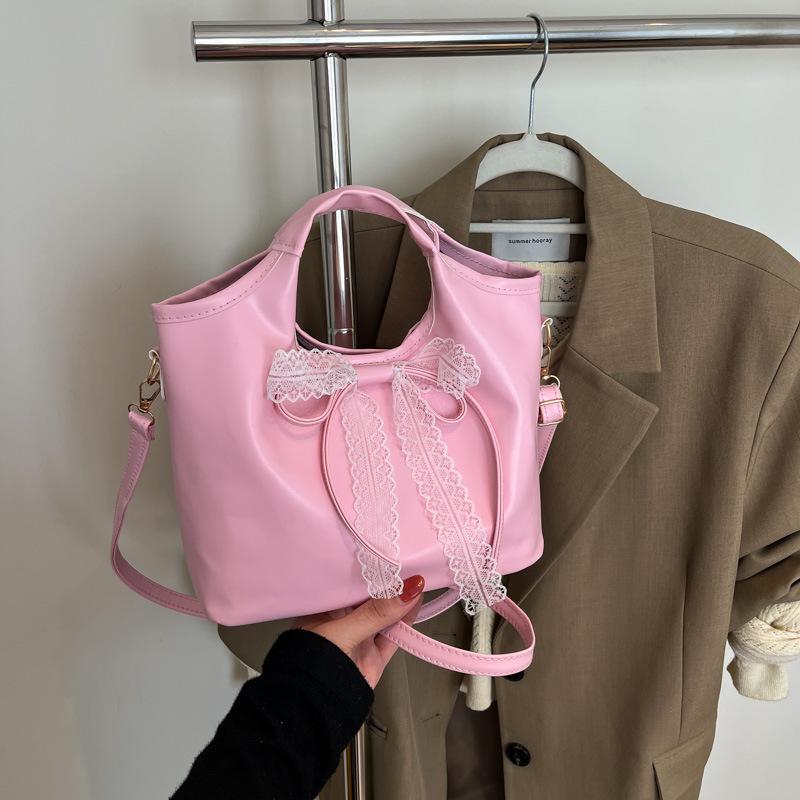 

Premium bow large capacity handbag women s new trend fashion shoulder messenger bag розовый