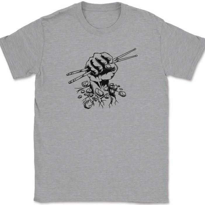 

Футболка с барабанщиком, разрывающим, забавная, для музыканта, барабанные палочки, подарок XL