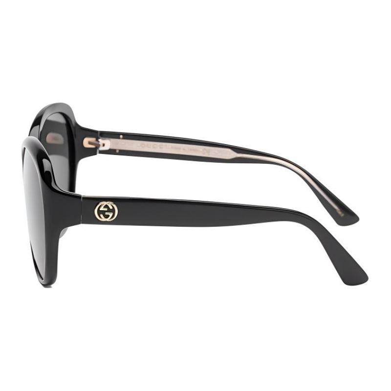 Gucci Glasses Sunglasses Sunglasses Grey Lenses Black Frame 61mm Round Butterfly Sunglasses Women's