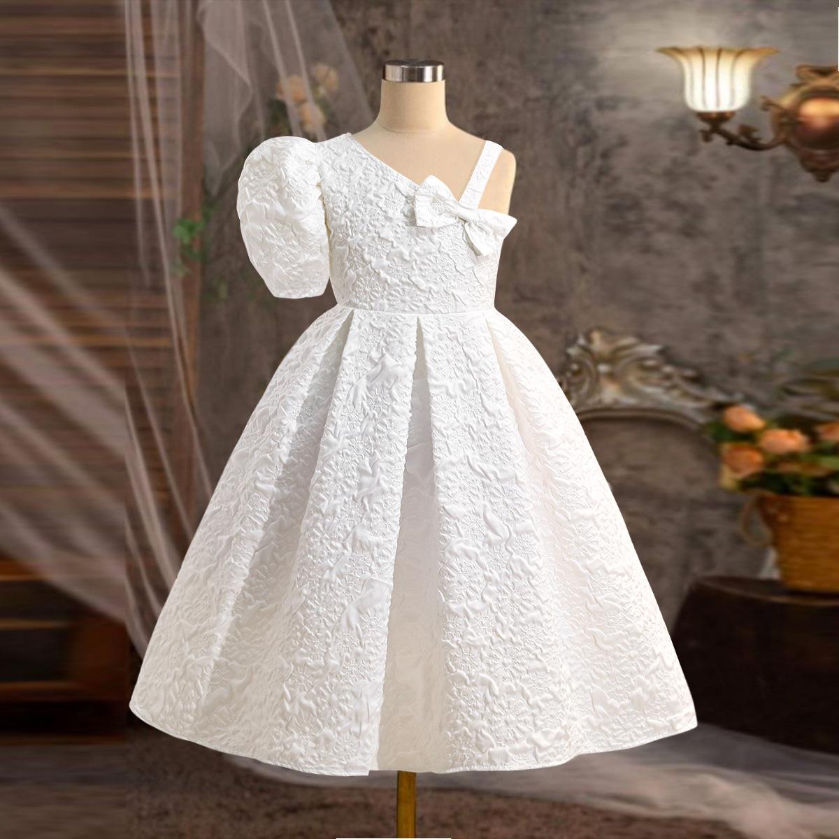 

Модное платье для девочек, летнее детское белое платье с бантом 12Y белый