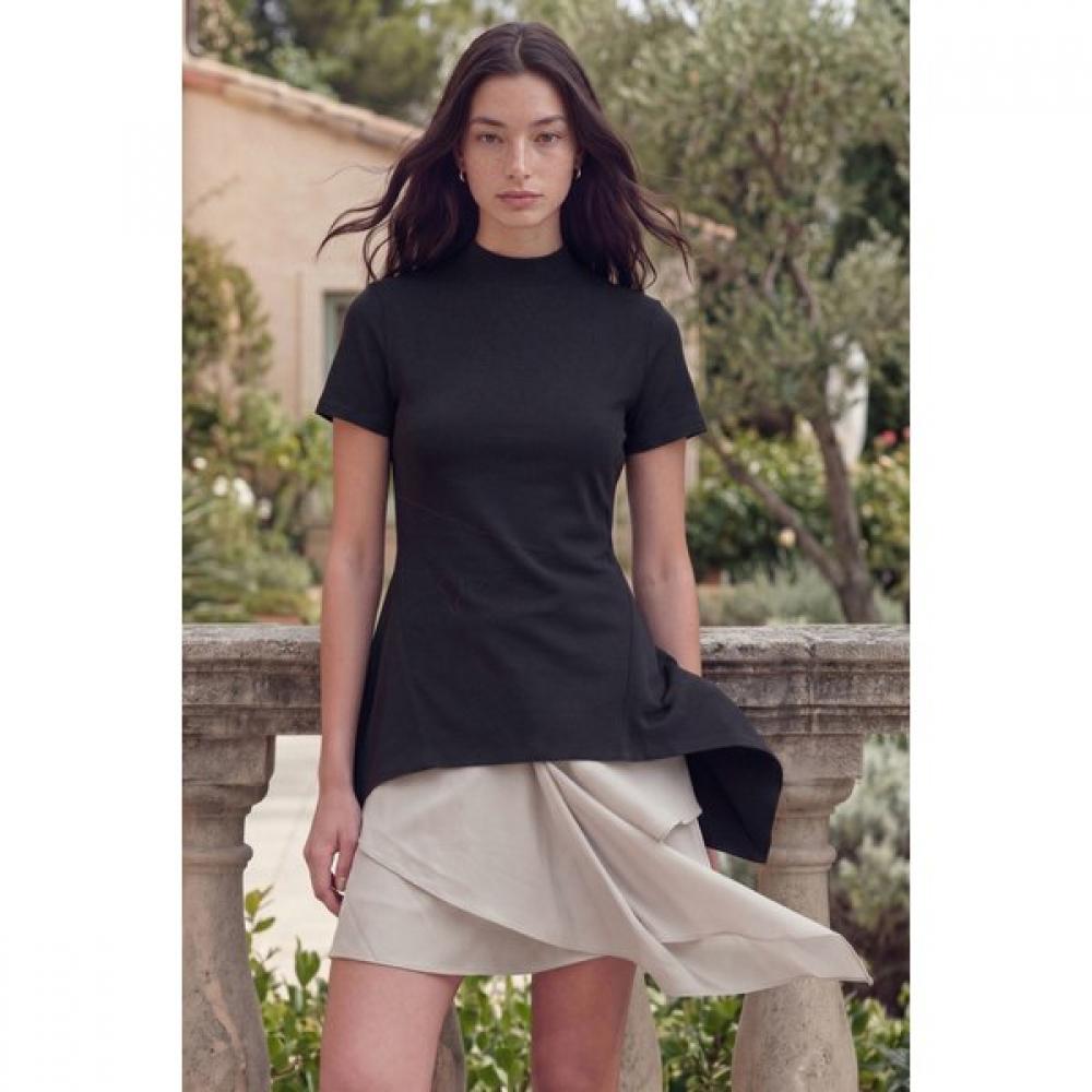 Bermudagrass Light Layered Ruffle Skirt Beige S