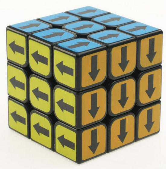 Zcube Arrow Direction Educational 3x3 Magic Cube for Kids - Pure Black Background, Smooth Operation