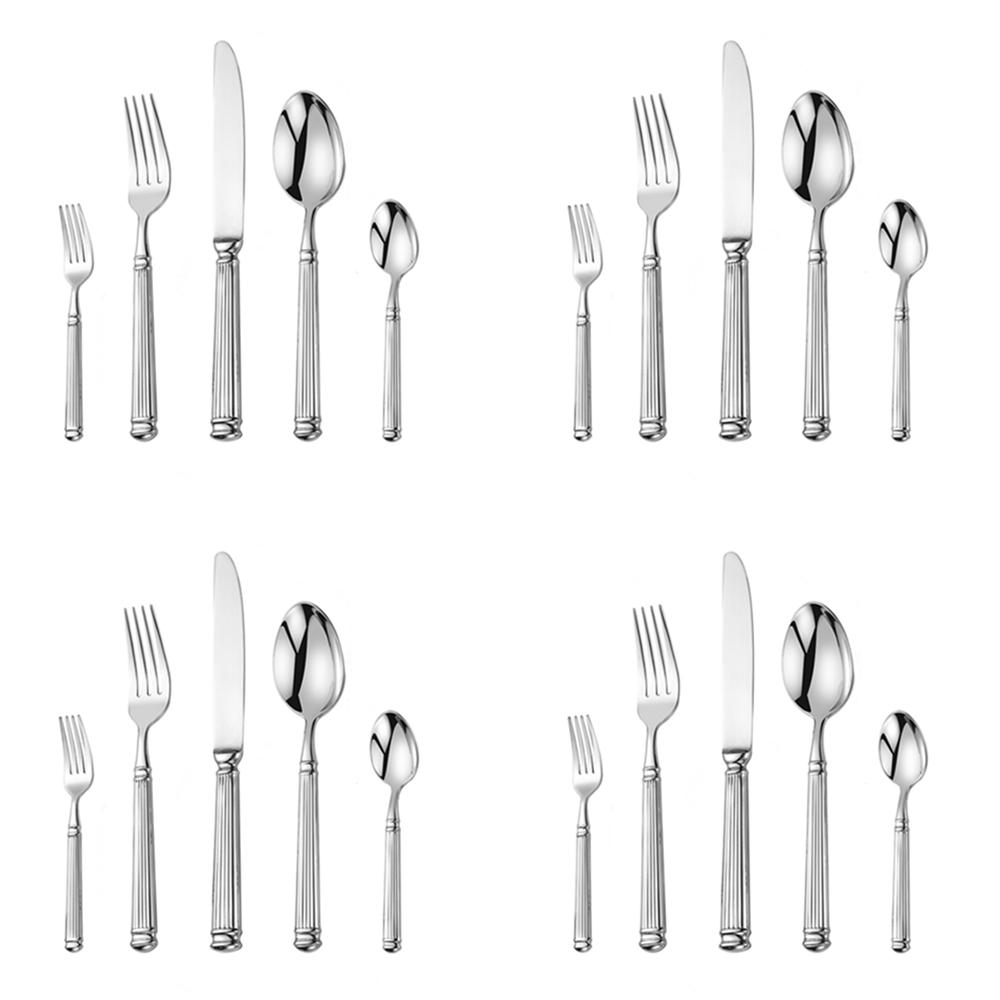 Europe Silver Luxury Fashion Cutlery Set 18/10 Stainless Steel Creativity Gift Roman Column Flatware 304