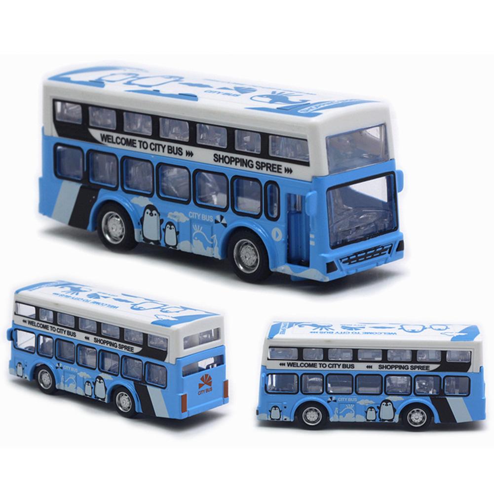 Model de mini autobuz cu tragere înapoi din aliaj 1/60, jucărie de autobuz turistic de mare simulare, set cadou