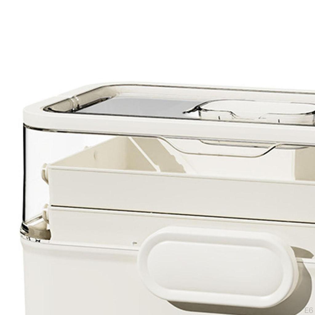 Medicine Box Clear Storage Container Lidded Large Capacity Art Crafts Case Sewing Supplies