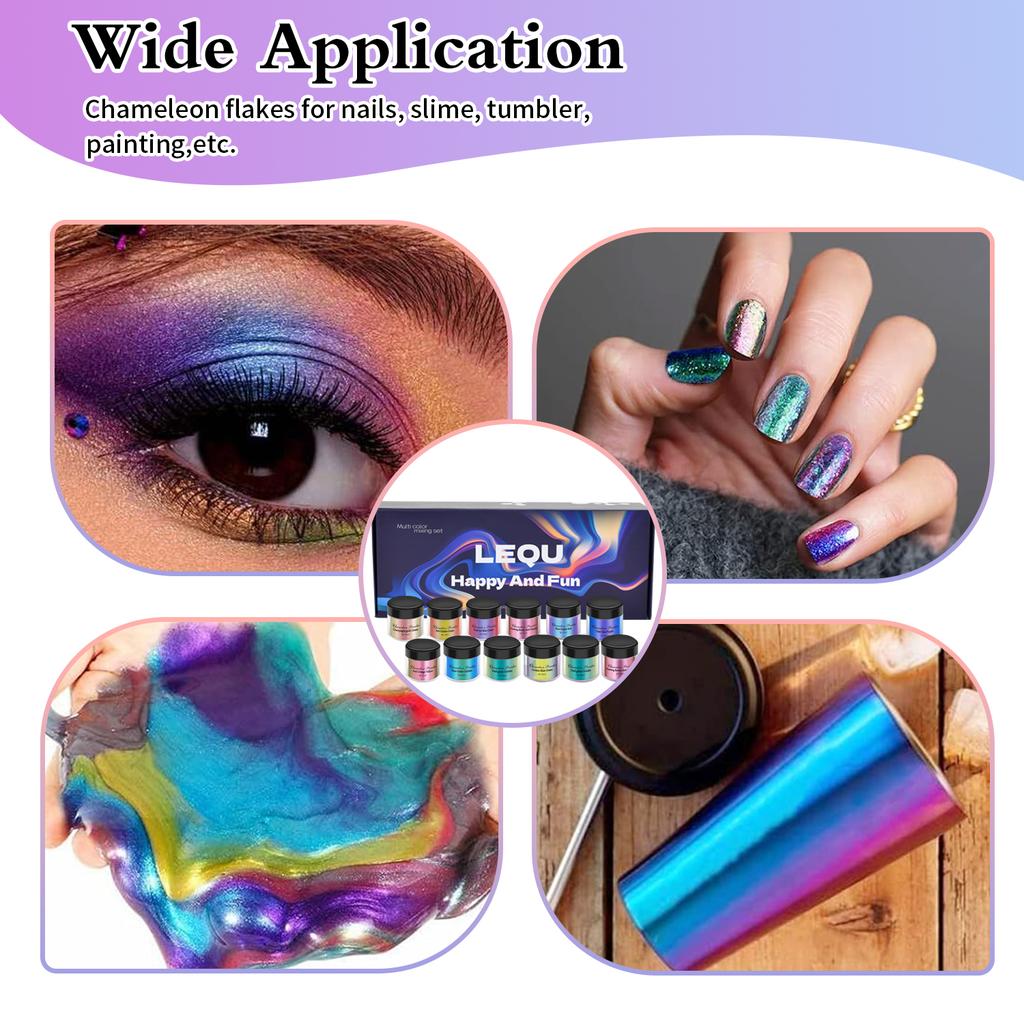 1 Set Chameleon Powder Nail Chrome Pigment DIY Epoxy Resin Mold Dye Nail Art Glitter Dust Manicure DIY Mica Powder Pigments