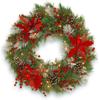 Wooden American Style Christmas Wreath Door Sign Flat Printed Plaque for Window and Decoration