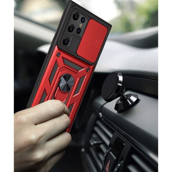 Protective Case - PROSHOP - for Samsung S22 Ultra - Red - Rigid - Army Style