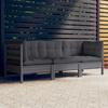 Day and Night - Day and Night 3-seater Garden Sofa with Anthracite Gray Pine Wood Cushions