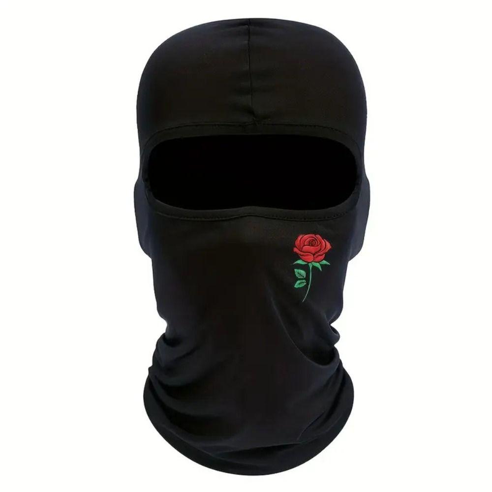 Rose Printed Ski Mask Sun UV Protection Women Men Hood New Head Full Face Mask  Outdoor Cycling