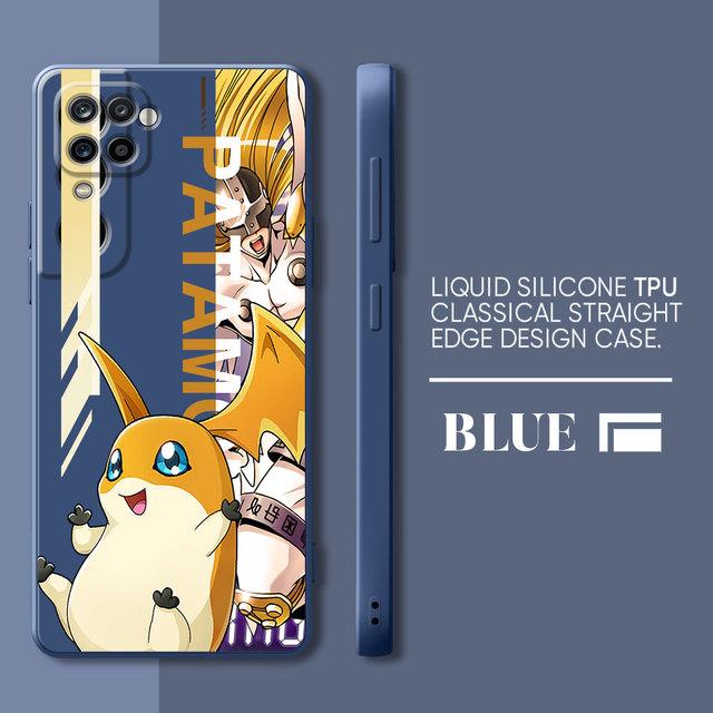 Digital Monster Digimon Cute Phone Case For Samsung Galaxy A02 A31 A51 A70 A03s A11 A50 A21s A01 A71 Square Liquid Cover