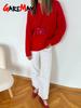 Autumn Winter Women's Knitted Sweater Wool Mohair Thin Gray Jumper Oversize Basic Pullover Women Red Vintage Sweaters for Women