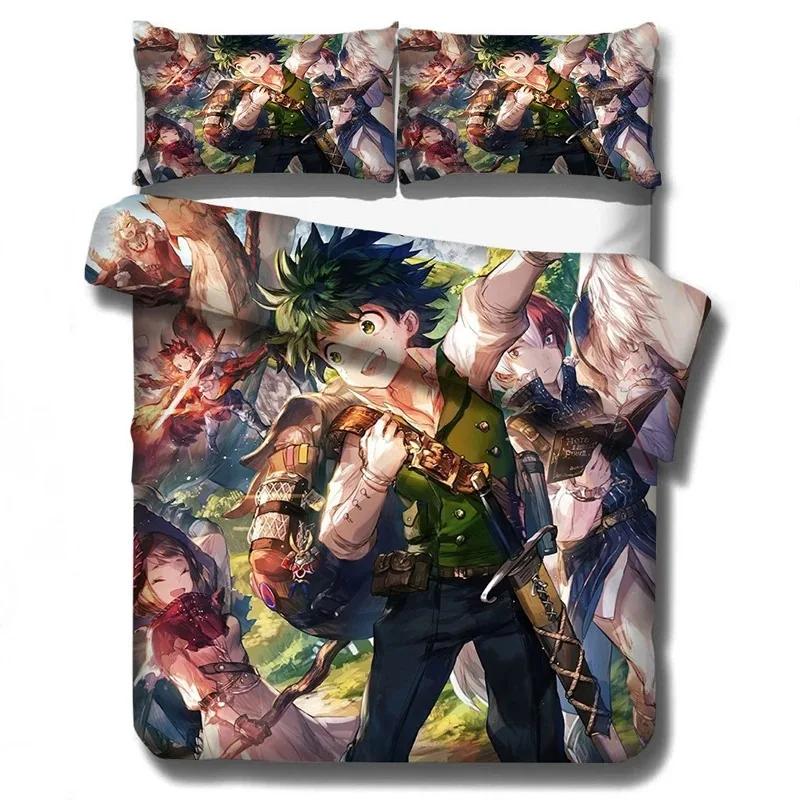 My Hero Academia Bedding Set Printed Duvet Cover Pillowcase Single Double Queen Super King Size Sets Linen (NO Sheet)