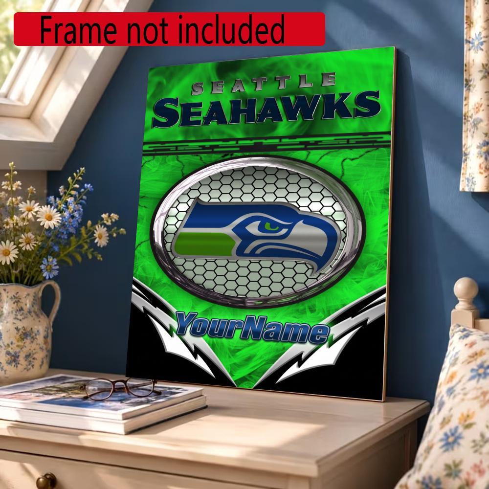 Seattle Seahawks Customize Text Diamond Painting Round Diamond Mosaic Suitable For Beginners Diamond Painting Rhinestones Gift Frameless