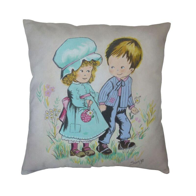 Sarah Kay Girl Cartoon Animation Cushion Cover Doublesided 3D Printing Throw Pillow Case for Sofa Cool Pillowcase Decoration 30x30cm 12x12in