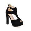 Casual Women Platform Sandals Suede 12cm High Chunky Heel Summer Buckle Zipper Wedding Party Shoes Peep Toe Ladies Sandals