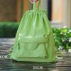 Portable Nylon Drawstring Backpack Large Capacity Solid Color Shoulders Backpack Casual Small Gym Bag