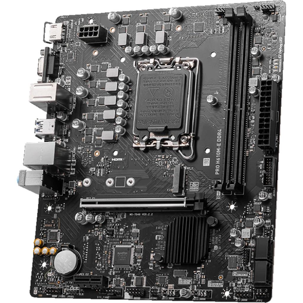 MSI Motherboard for Beginners [Amazon Exclusive Model] PRO H610M-E DDR4 14th/13th/12th Generation Intel (LGA1700) Compatible 1xPCI-e 4.0 X16 Micro-ATX