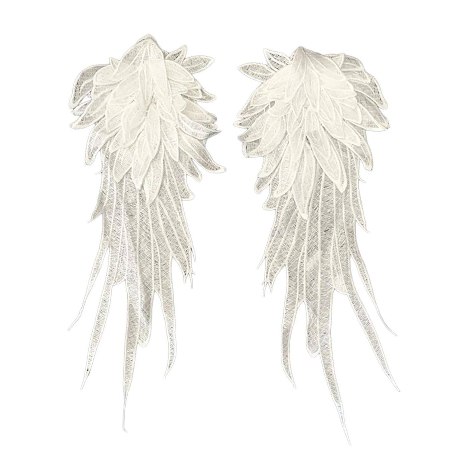 

1 пара вышитых нашивок «Крылья ангела», модная аппликация для одежды, аксессуар для костюма для персонализированной одежды белый