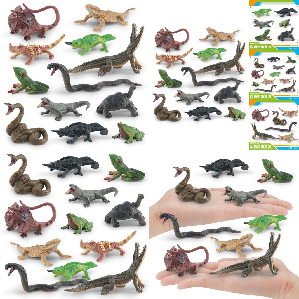 Detailed Pvc Frog Turtle Lizard Snake Chameleon Model Set For Nature Enthusiasts And Collectors