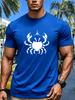 Unisexs Crew Neck Tee Crab North Star Print Short Sleeve Cotton Tee Casual Summer Streetwear Loose Basic Top Male Daily Out Fit