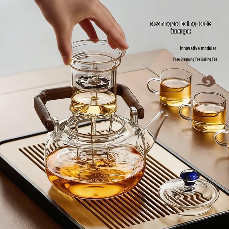 YIHUTEA Glass Teapot with Lifting Handle