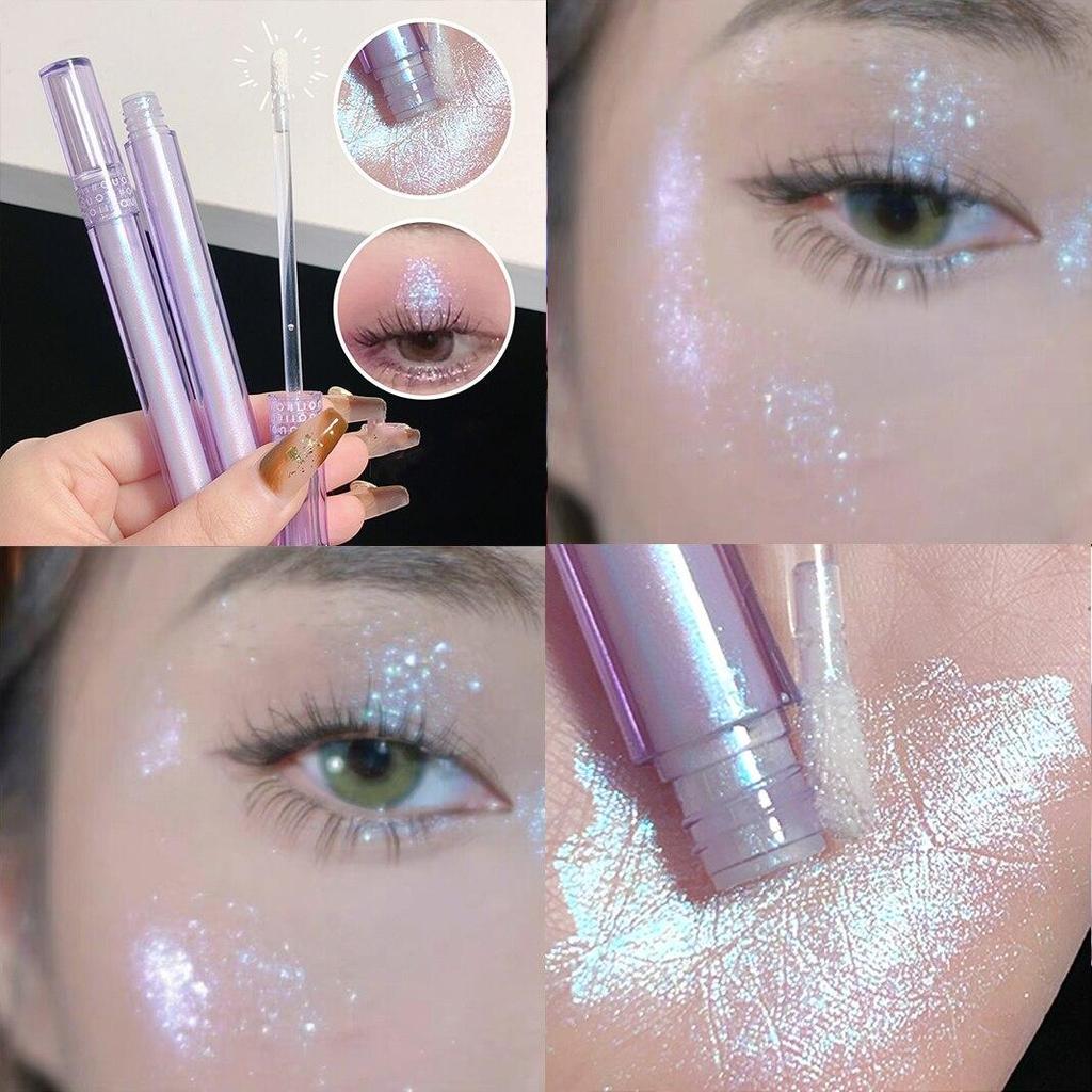 Ombre à paupières liquide fantaisie dorée, poudre Fine et brillante, perle couchée, ver à soie, ombre à paupières liquide, cosmétiques