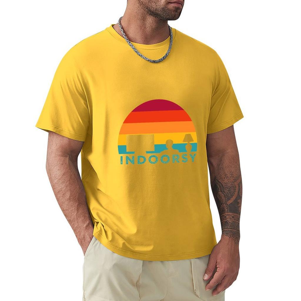 Funny Indoorsy Rather Be Inside Indoors Streaming Meme Gift T-Shirt Anime Tshirt Blouse Heavy Weight T Shirts For Men