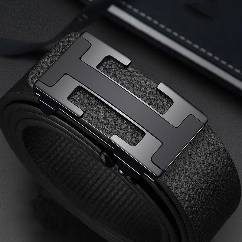 Men'S Belt Leather Automatic Buckle Wear Versatile Casual First Layer Cowhide Belt Men'S Young People Fashion Belt Hot
