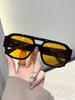 Retro Double Beam Square Frame Sunglasses Classic Design Lightweight Durable Material Comfortable Fit Suitable for Various Outdoor Activities