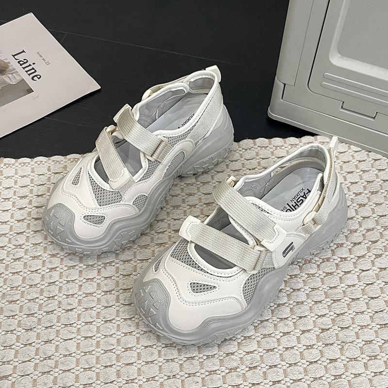 

Cave ugly cute thick-soled dad sports bag head sandals women s summer wear hollow 2025 new mesh breathable 35