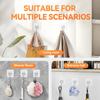 Transparent Heavy Duty Adhesive Hooks for Walls - Clear Hooks for Hanging, No Damage, Strong for Heavy Duty Use, Ideal for Kitchen