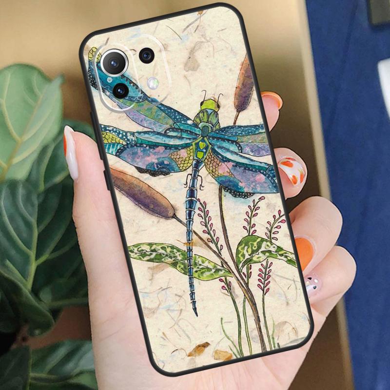 Luxury Dragonfly Case For Xiaomi 15 14 Ultra 13T 14T 15T Pro 17 Pro Max POCO X7 X5 X6 F5 F6 F7 F8 Pro Coque