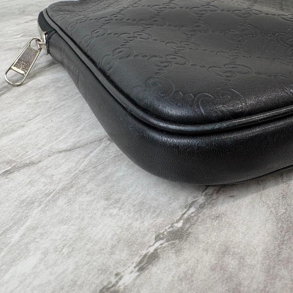 Used Excellent Condition Gucci Guccissima Laptop Case, PC Case, Black, Sleeve Case, 487