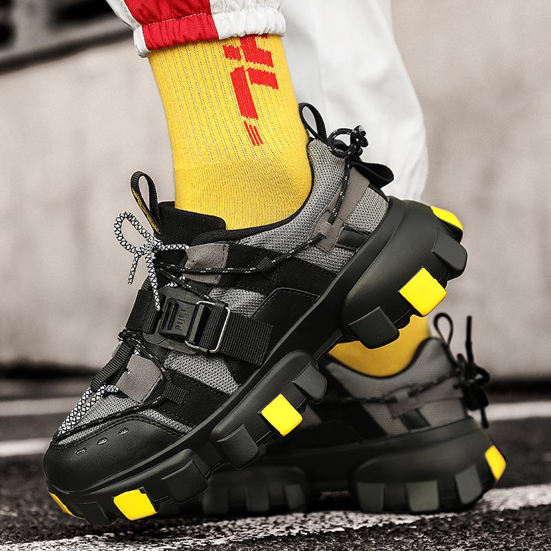 Pantofi de modă cu talpă groasă pentru cele patru sezoane Pantofi de prezentare Săptămâna modei pentru bărbați Personalitate populară student pantofi de skateboard